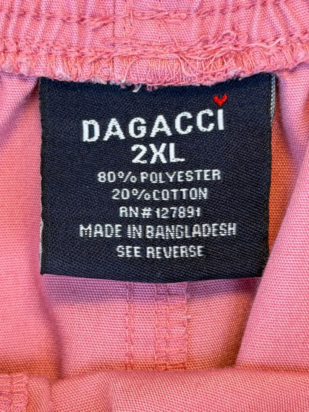 Dagacci Pink Scrub Set V-Neck Top Pants Medical Uniform XXL - Picture 11 of 16